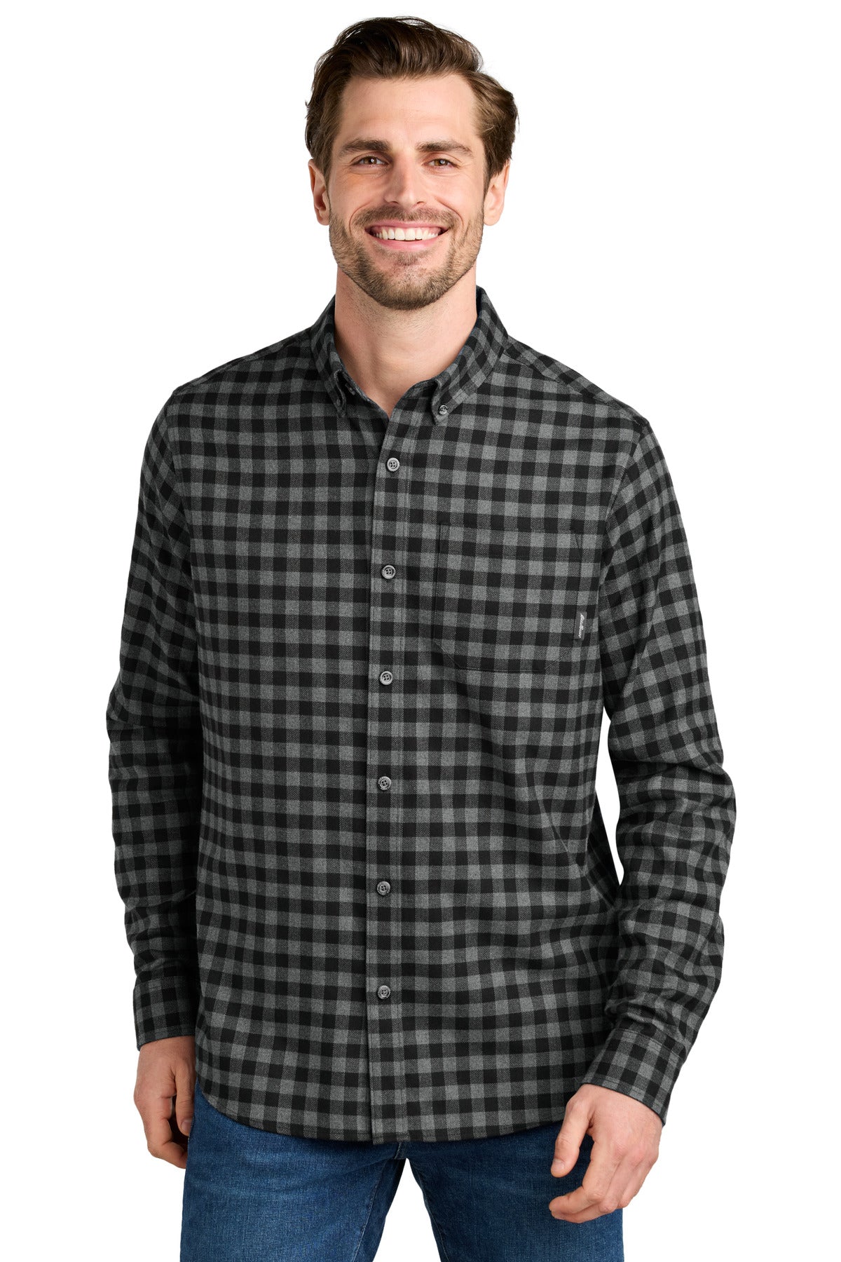 SanMar EB610_deepblackminibuffalo_model_front.jpg