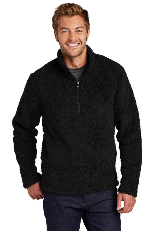 Front View of Black Port Authority Cozy 1/4-Zip Fleece F130 - XS