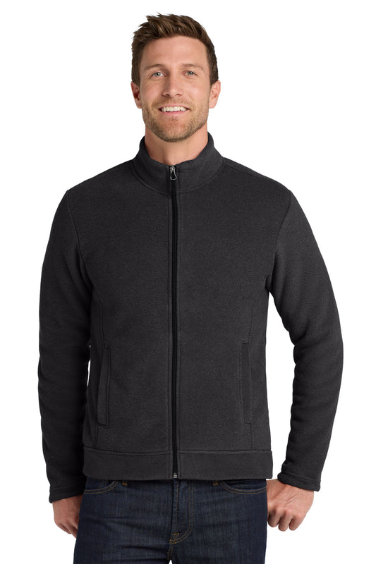 Front View of Graph/Dp Black Port Authority Ultra Warm Brushed Fleece Jacket. F211 - XS