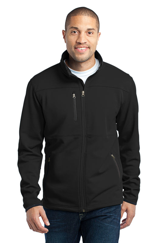 Front View of Black Port Authority Pique Fleece Jacket. F222 - XS