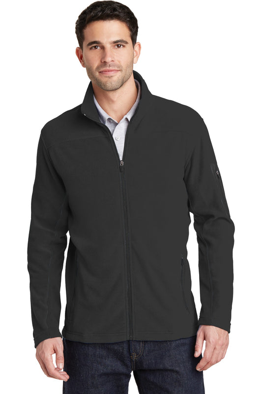 Front View of Black/Black Port Authority Summit Fleece Full-Zip Jacket. F233 - XS