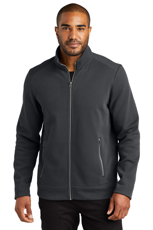 Front View of Charcoal Port Authority Network Fleece Jacket F422 - XS