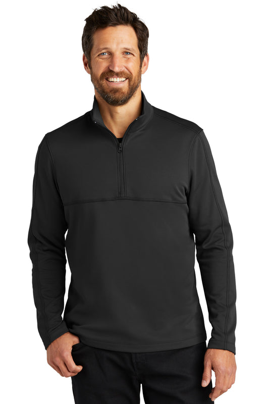 Front View of DeepBlack Port Authority Smooth Fleece 1/4-Zip F804 - XS