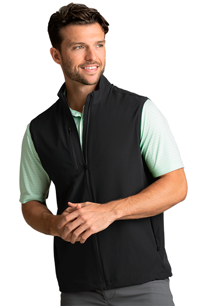 Black Greg Norman Windbreaker Full-Zip Vest - S