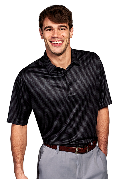 Black Greg Norman ML75 Microlux Cart Print Polo - S