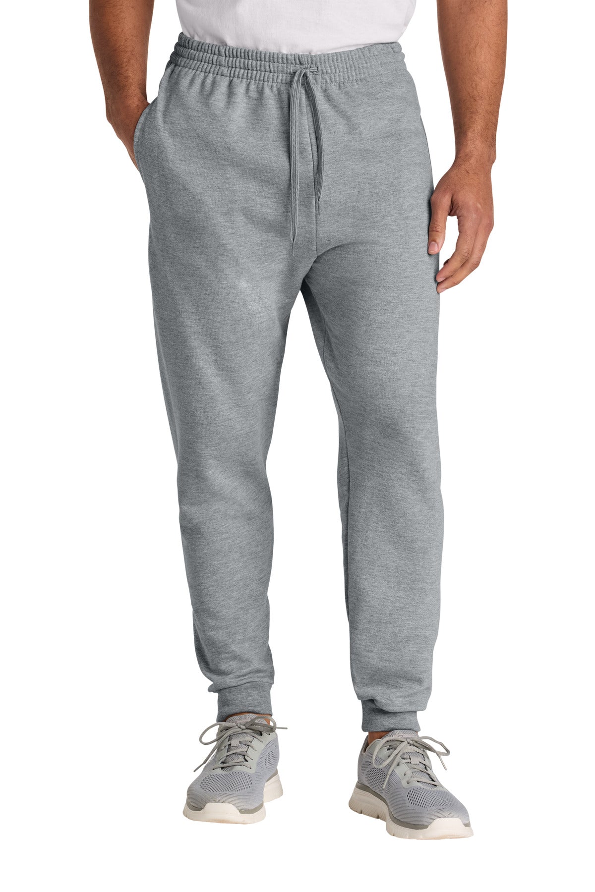 Front View of AthlHthr Jerzees Ultimate Unisex CVC Ring Spun Pocket Jogger IC50M - S