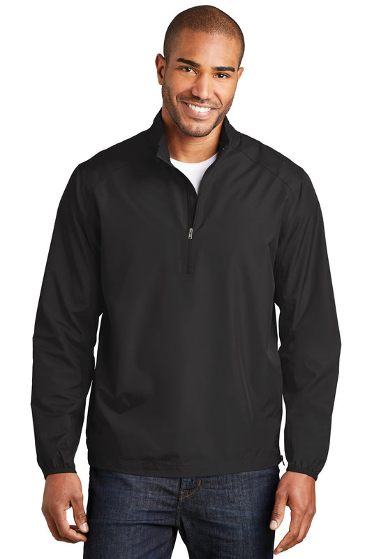 Front View of Black Port Authority Zephyr 1/2-Zip Pullover. J343 - XS