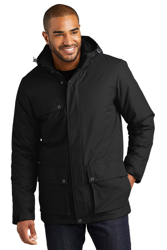 Front View of DeepBlack Port Authority Excursion Parka J599 - XS