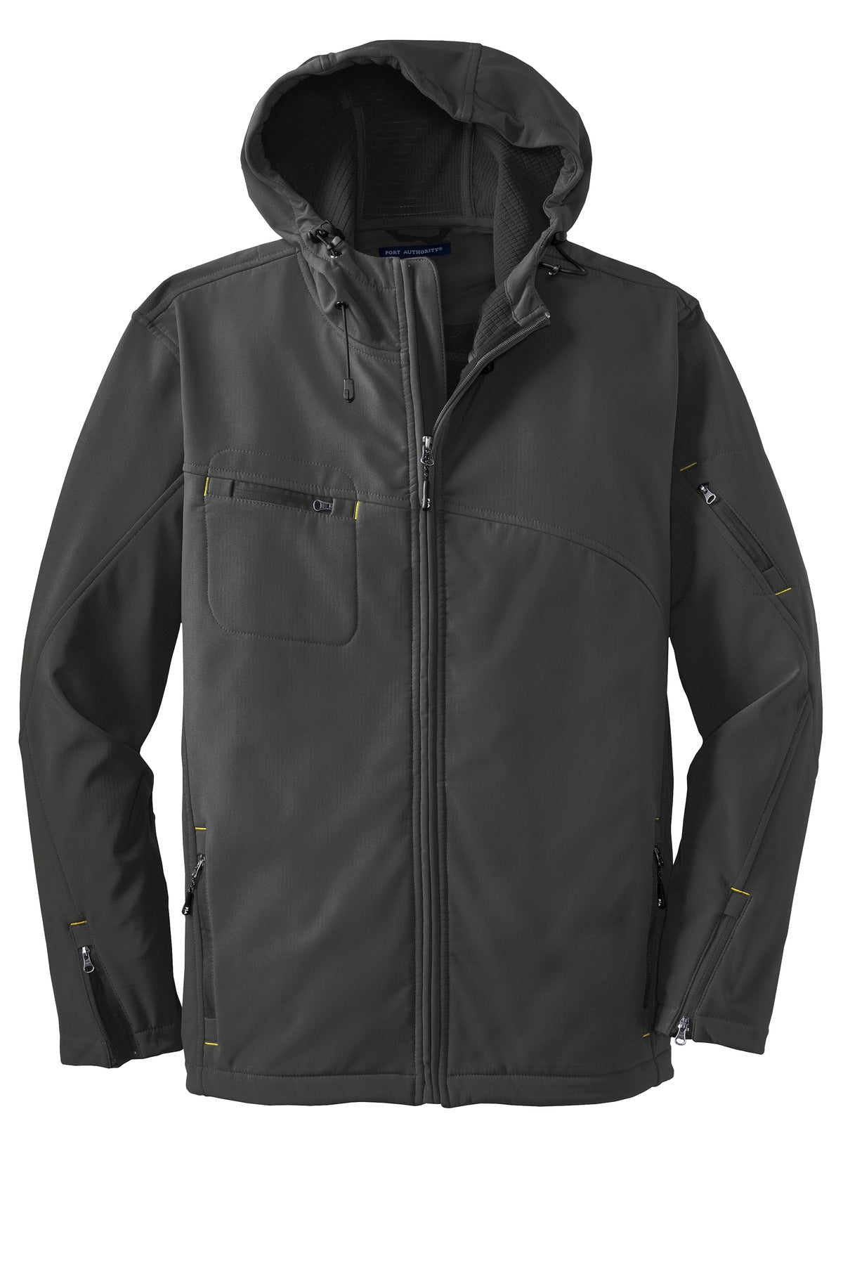 Port Authority Textured Hooded Soft Shell Jacket. J706