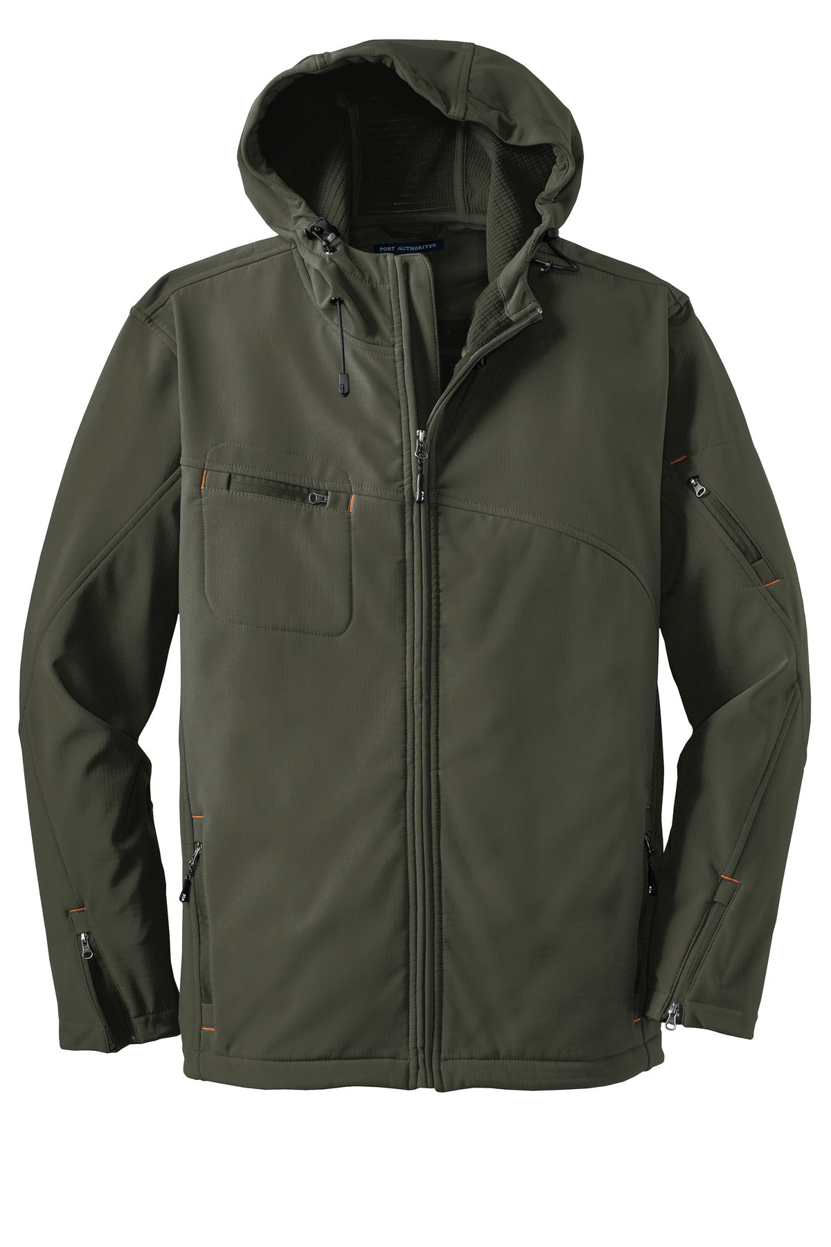 Port Authority Textured Hooded Soft Shell Jacket. J706