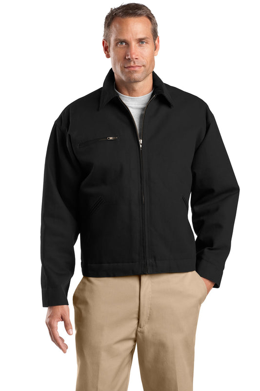 Front View of Black CornerStone Tall Duck Cloth Work Jacket. TLJ763 - LT