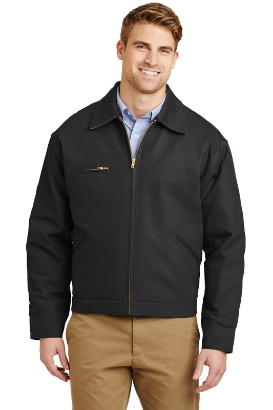 Front View of Black CornerStone - Duck Cloth Work Jacket. J763 - XS