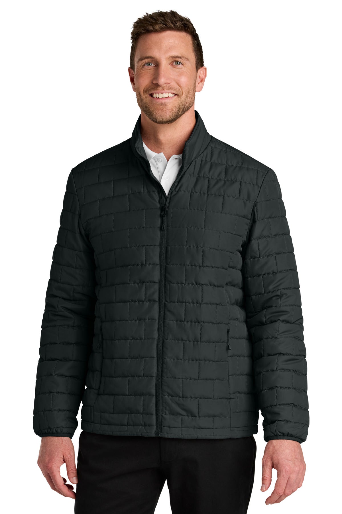 Front View of DeepBlack Port Authority C-FREE Brick Jacket J854 - XS