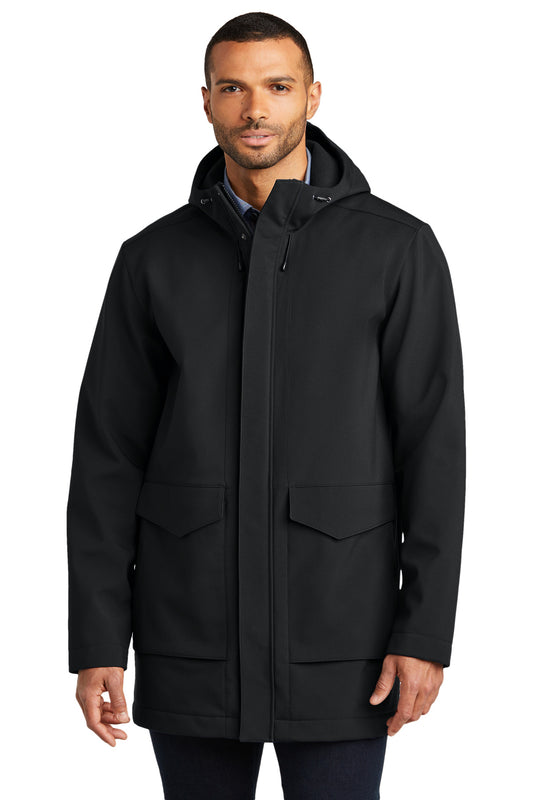 Front View of DeepBlack Port Authority Collective Outer Soft Shell Parka J919 - XS