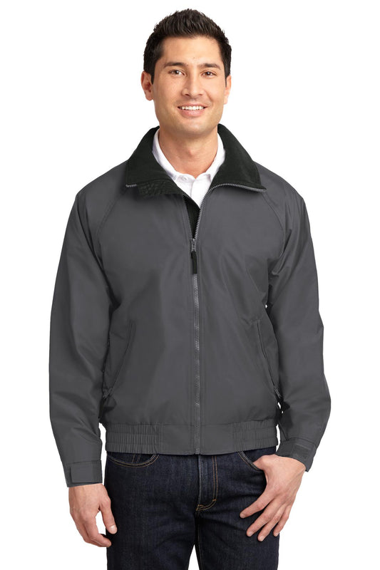 Front View of Dp Smoke/Black Port Authority Competitor Jacket. JP54 - XS