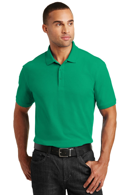 Front View of Brt Kelly Grn Port Authority Core Classic Pique Polo. K100 - XS