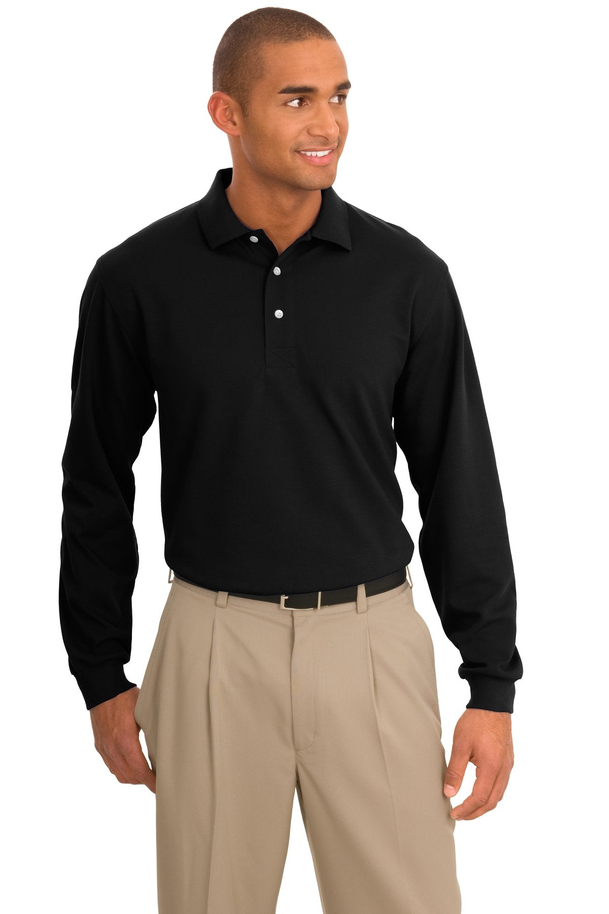 SanMar K455LS_Black_model_front.jpg