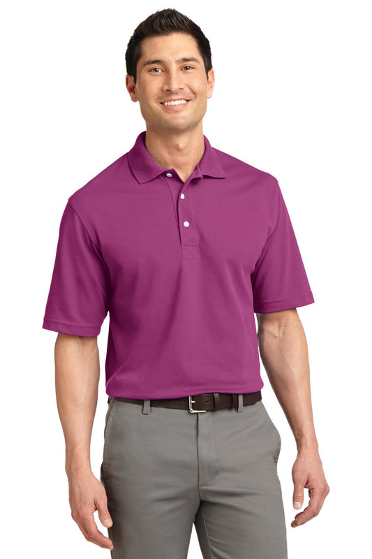 Front View of Boysenbry Pink Port Authority Rapid Dry Polo. K455 - XS