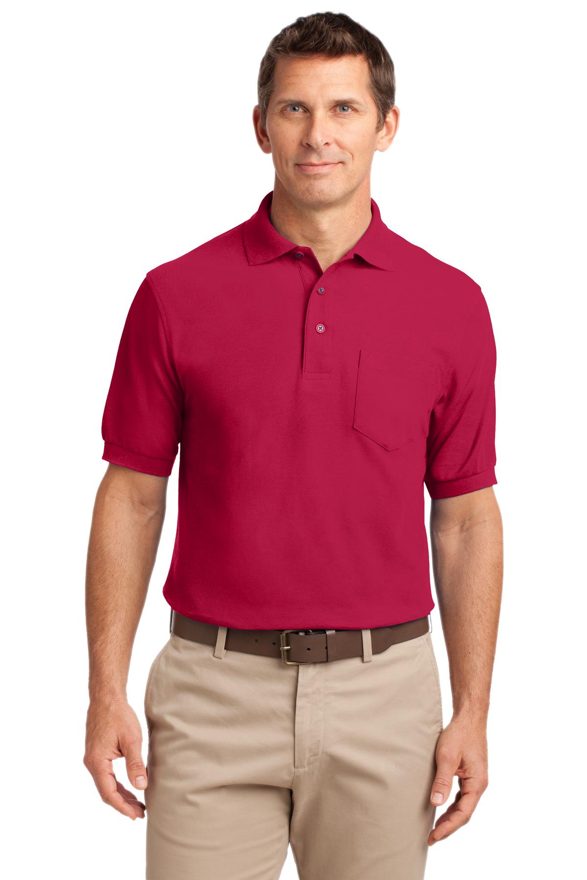 Port Authority Silk Touch Polo with Pocket. K500P