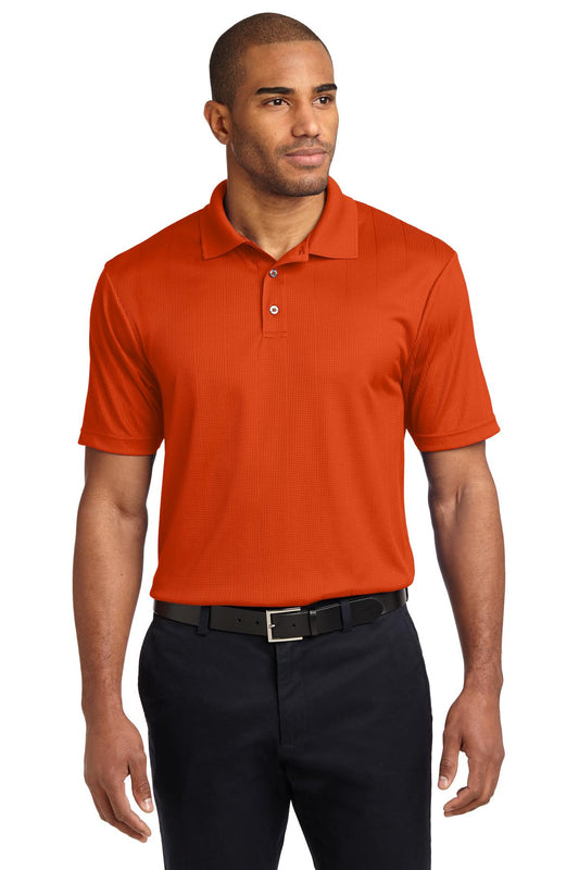 Front View of Autumn Orange Port Authority Performance Fine Jacquard Polo. K528 - XS