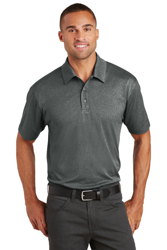 Front View of Charcoal Hthr Port Authority Trace Heather Polo. K576 - XS