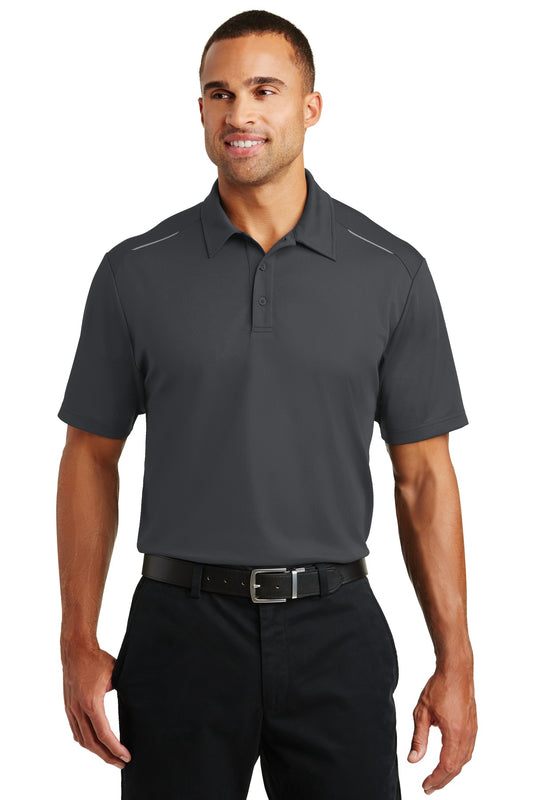 Front View of Battleship Gry Port Authority Pinpoint Mesh Polo. K580 - XS