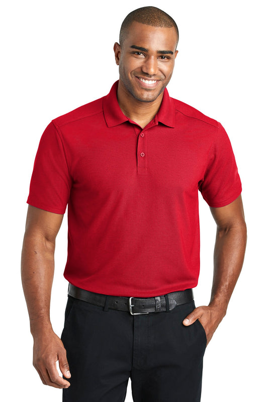 Front View of Apple Red Port Authority EZPerformance Pique Polo. K600 - XS