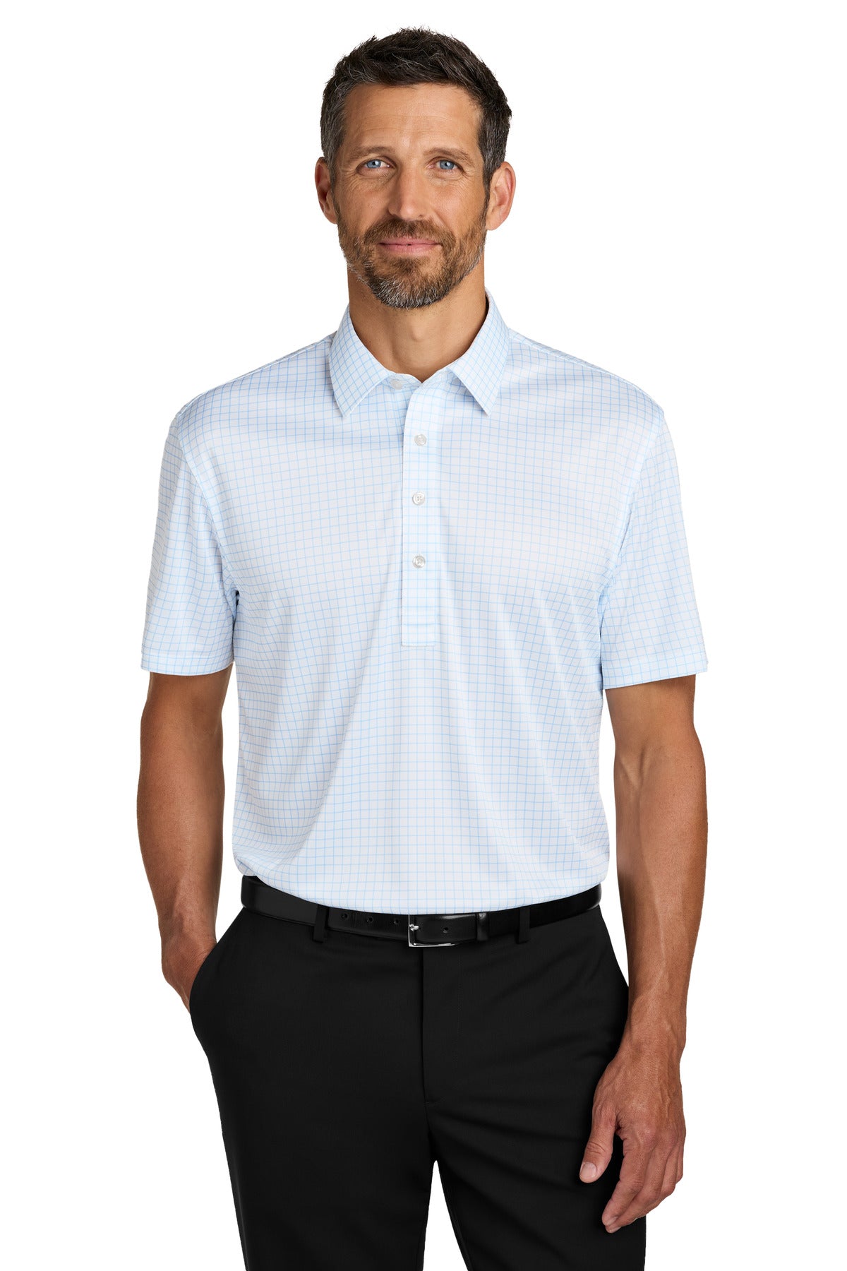 SanMar K700_cloudbluecheck_model_front.jpg