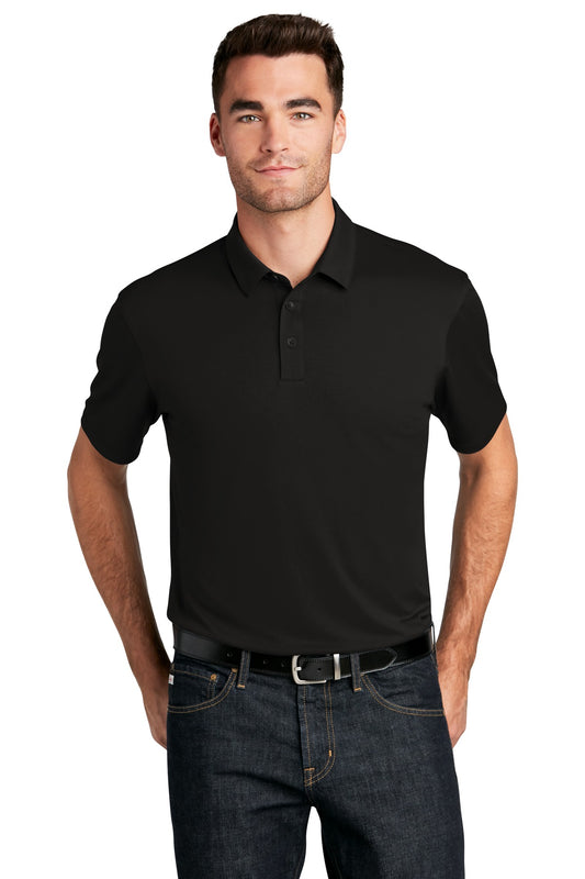 Front View of Black Port Authority UV Choice Pique Polo K750 - XS