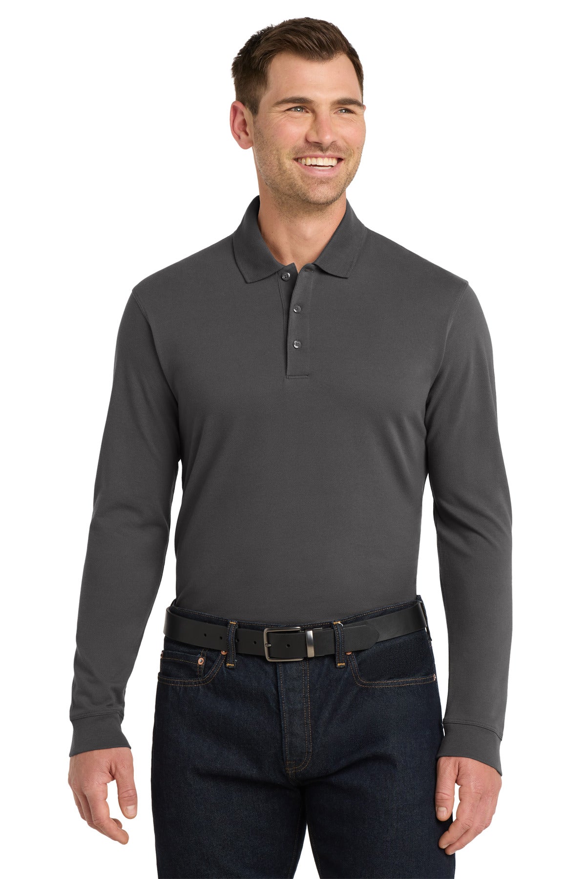 SanMar K8000LS_sterlinggrey_model_front.jpg