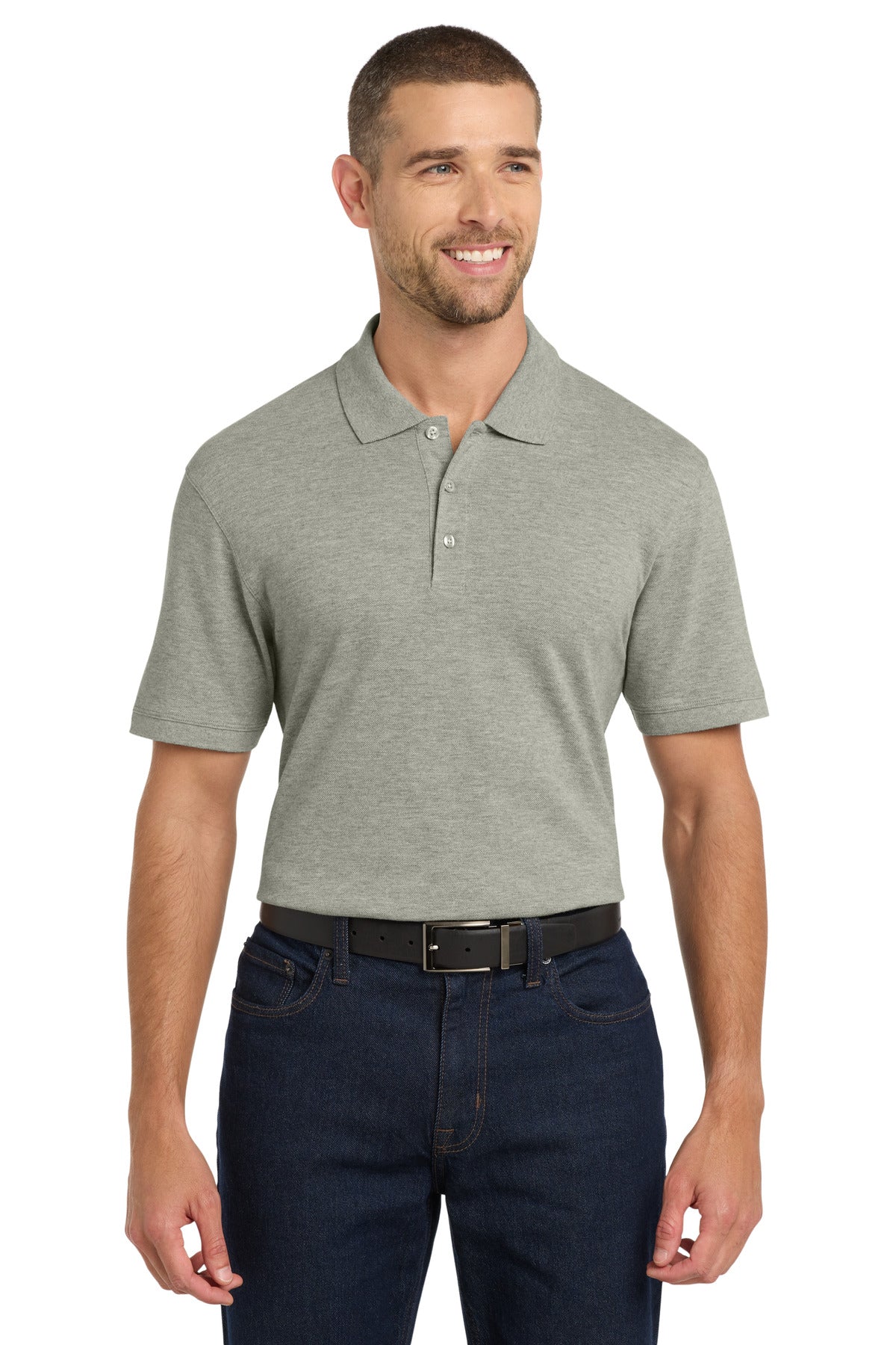 SanMar K8000_oxfordheather_model_front.jpg