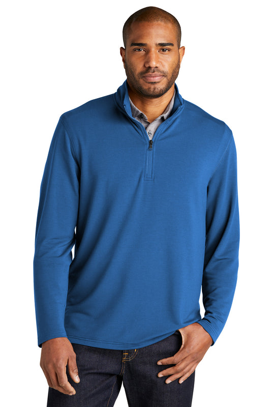 Front View of AegeanBlue Port Authority Microterry 1/4-Zip Pullover K825 - XS