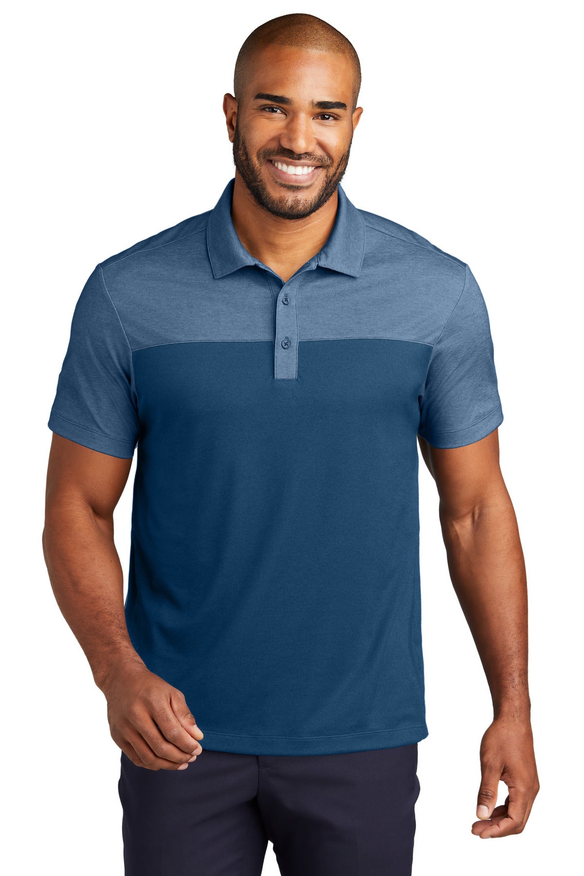 SanMar K831_aegeanblueaegeanblueheather_model_front.jpg
