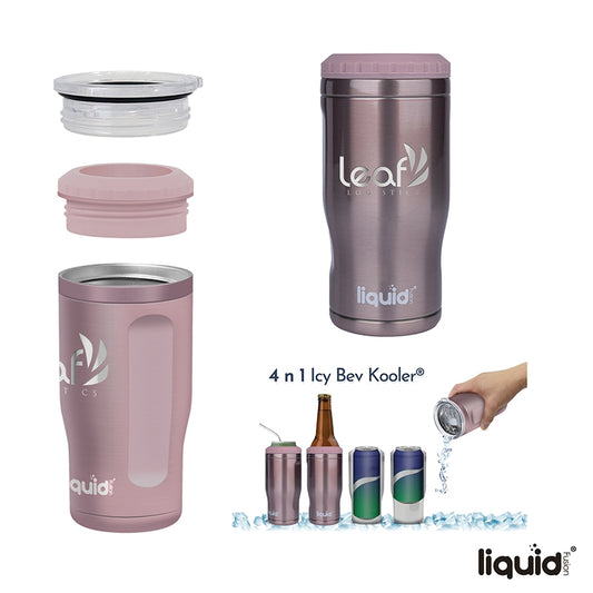 N/A Liquid Fusion® Icy Bev Kooler® 4-In-1 Double Wall Stainless Steel Can Cooler / Tumbler