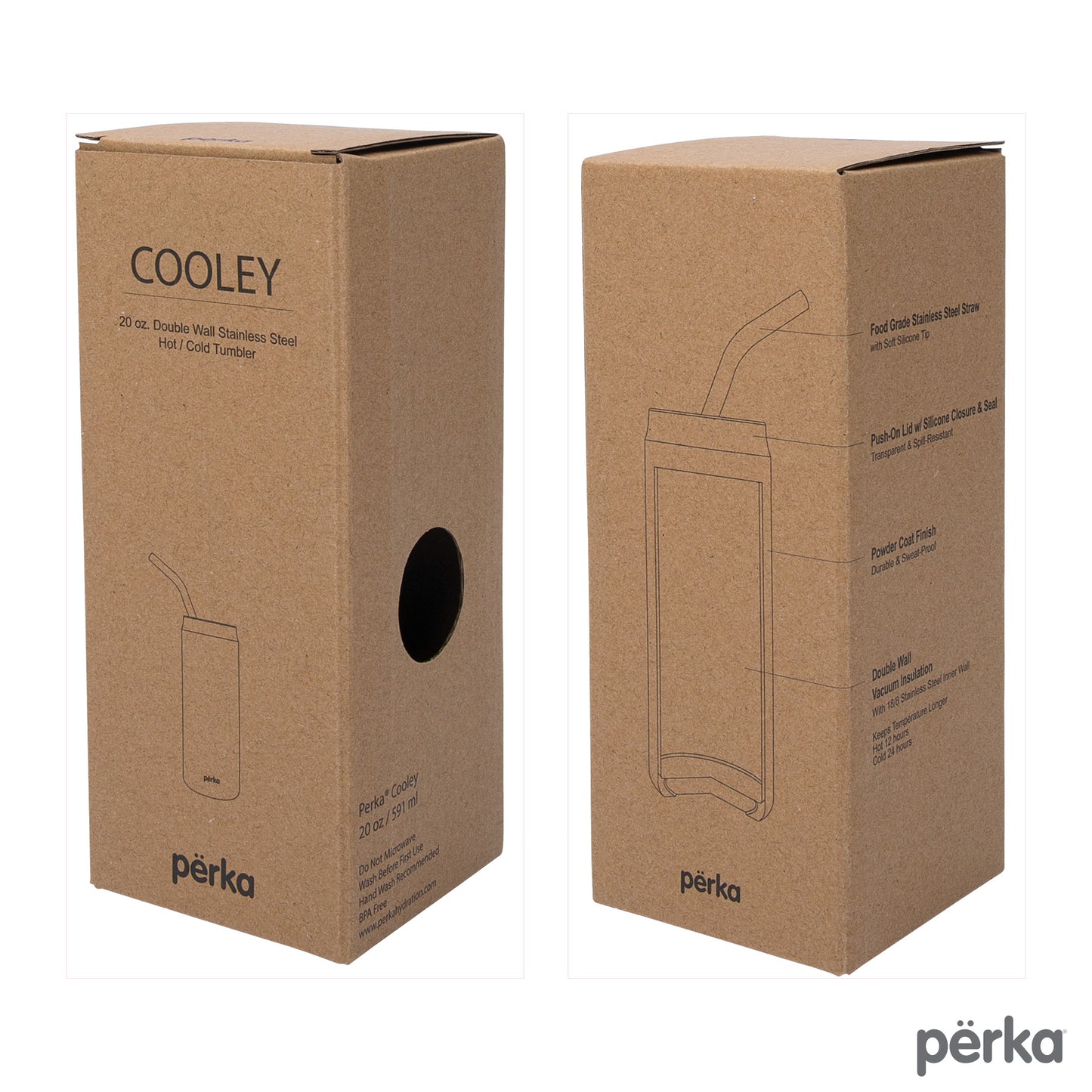 Perka® Cooley 20 oz. Vacuum Insulated Hot/Cold Tumbler