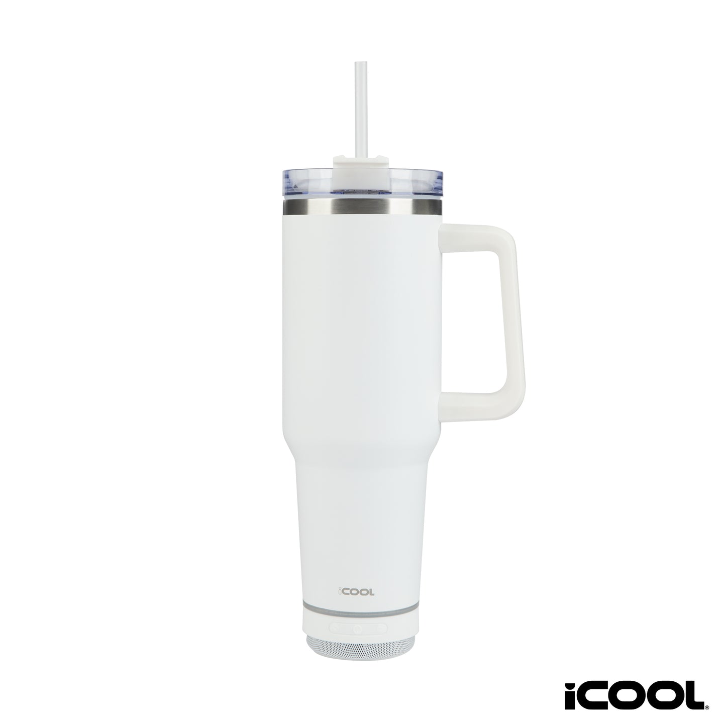 iCOOL® Borrego 40 oz. Double Wall, Stainless Steel Travel Mug with Speaker