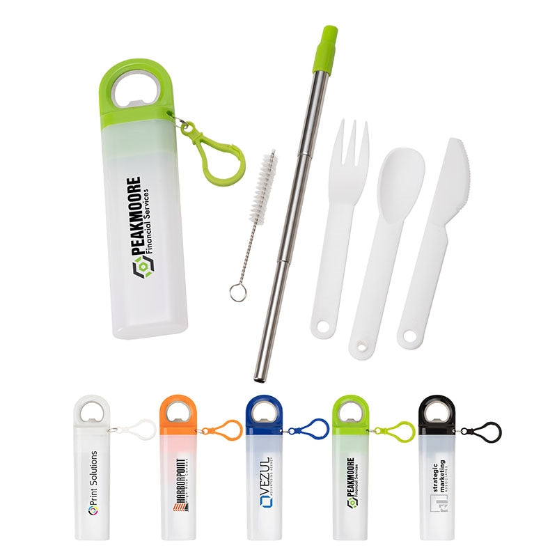 N/A Griffith 3-in-1 Metal Straw, Cutlery Set & Bottle Opener
