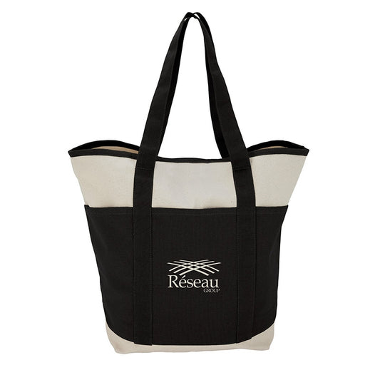 Black Myrtle Natural Canvas Tote