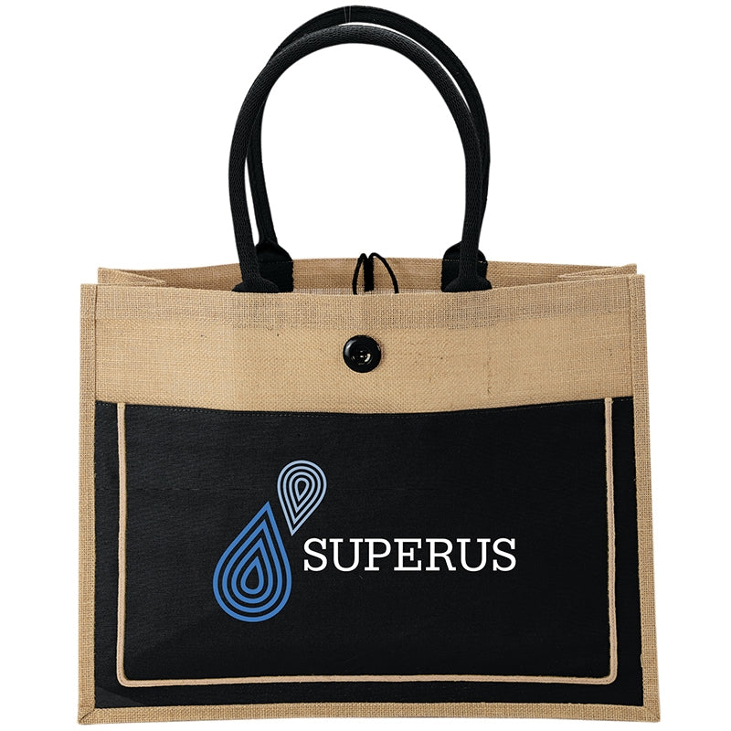 Black Camden Natural Jute Tote