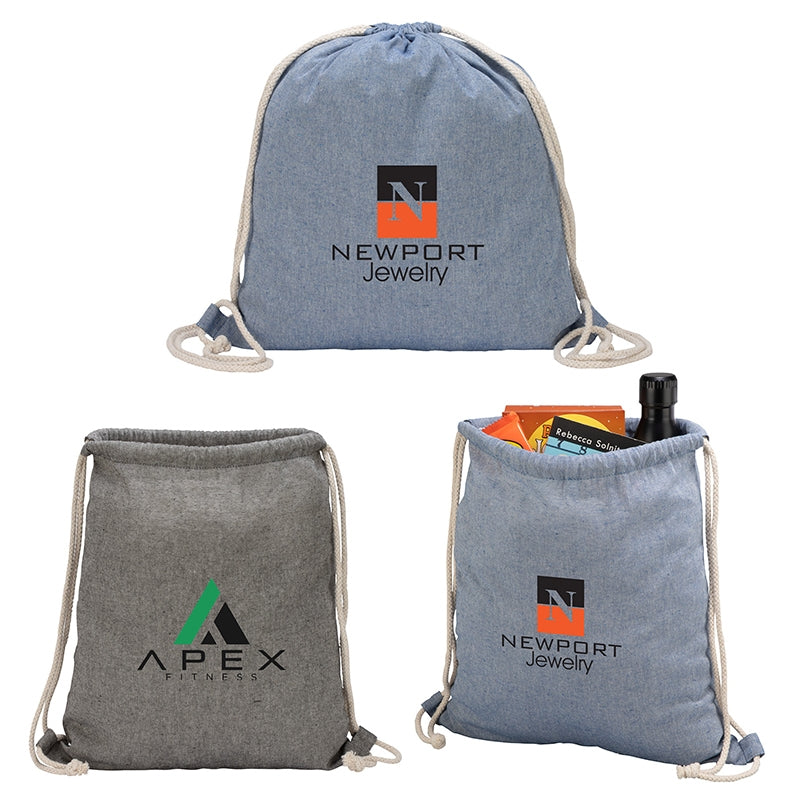 N/A Huron Recycled Cotton Drawstring Tote