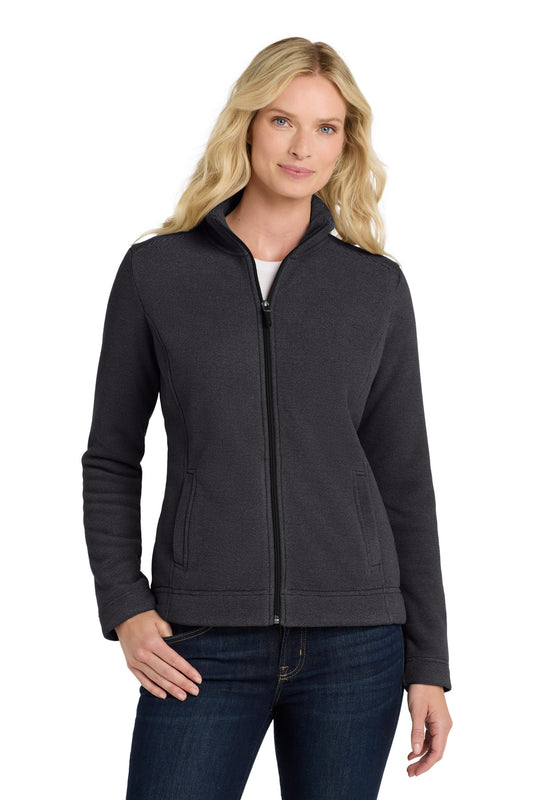 Front View of Graph/Dp Black Port Authority Women's Ultra Warm Brushed Fleece Jacket. L211 - XL