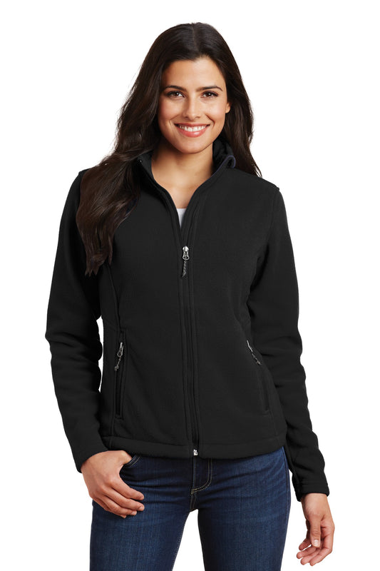 Front View of Black Port Authority Women's Value Fleece Jacket. L217 - XS