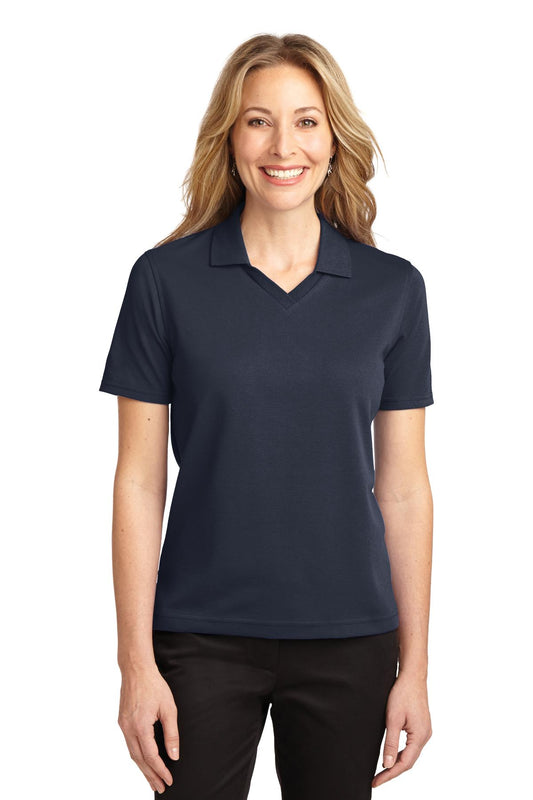 Front View of Classic Navy Port Authority Women's Rapid Dry Polo. L455 - 4XL