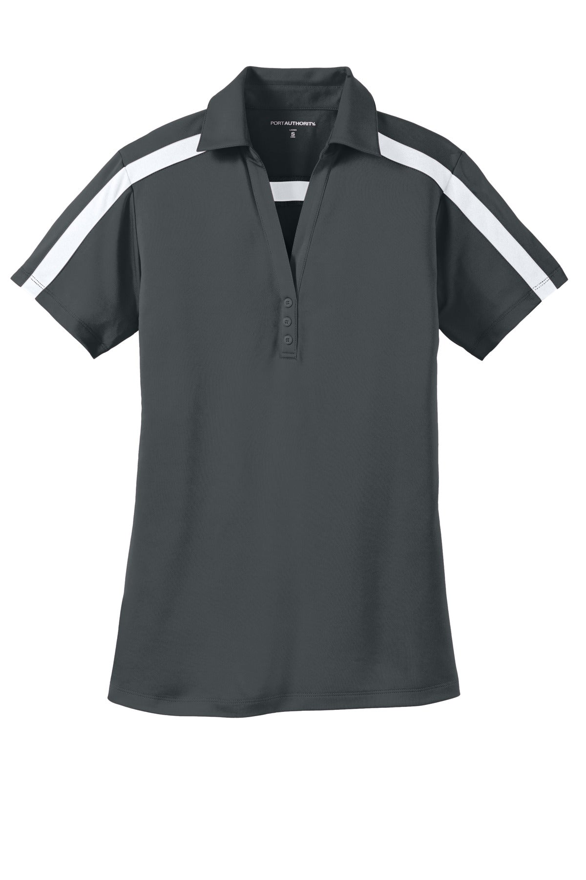 Port Authority Women's Silk Touch Performance Colorblock Stripe Polo. L547