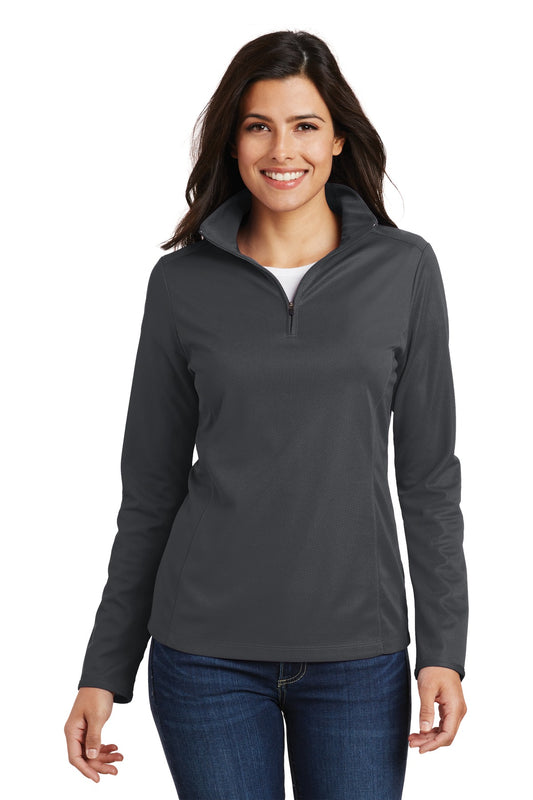 Front View of Battleship Gry Port Authority Women's Pinpoint Mesh 1/2-Zip . L806 - XXL