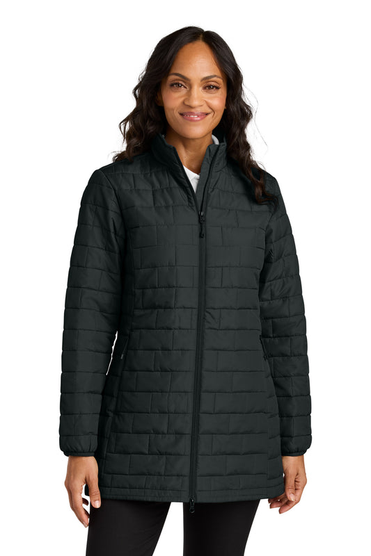 Front View of DeepBlack Port Authority Women's C-FREE Brick Jacket L854 - XL