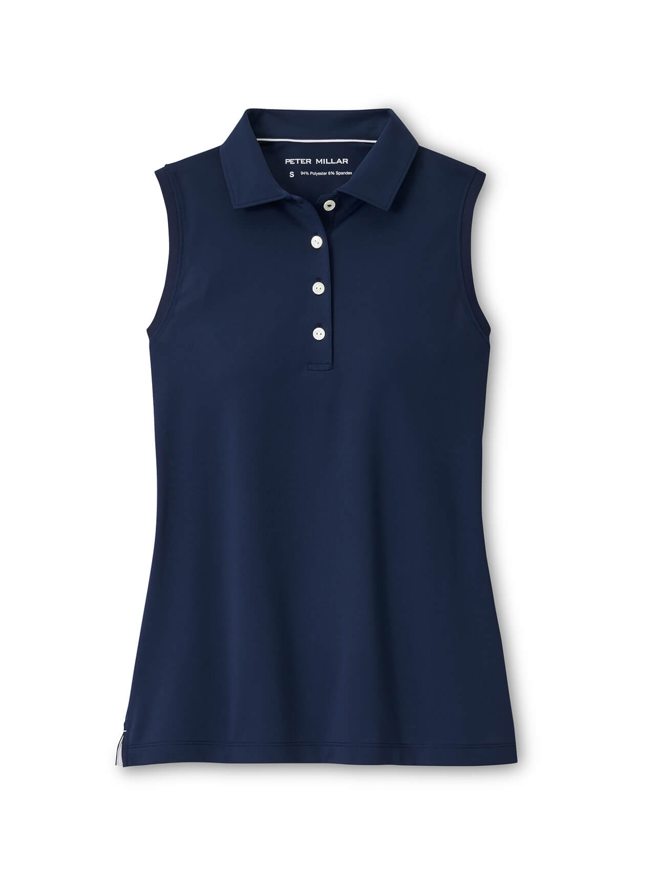Peter Millar Women's Banded Sport Mesh Sleeveless Button Polo - Black - XXL