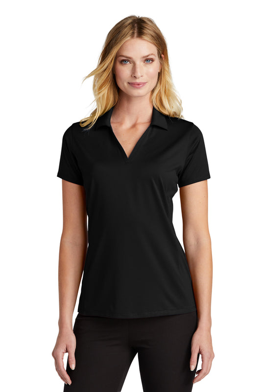 Front View of Black Port Authority Women's Performance Staff Polo LK398 - XS