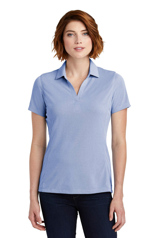 Front View of True Royal Port Authority Women's Poly Oxford Pique Polo. LK582 - M