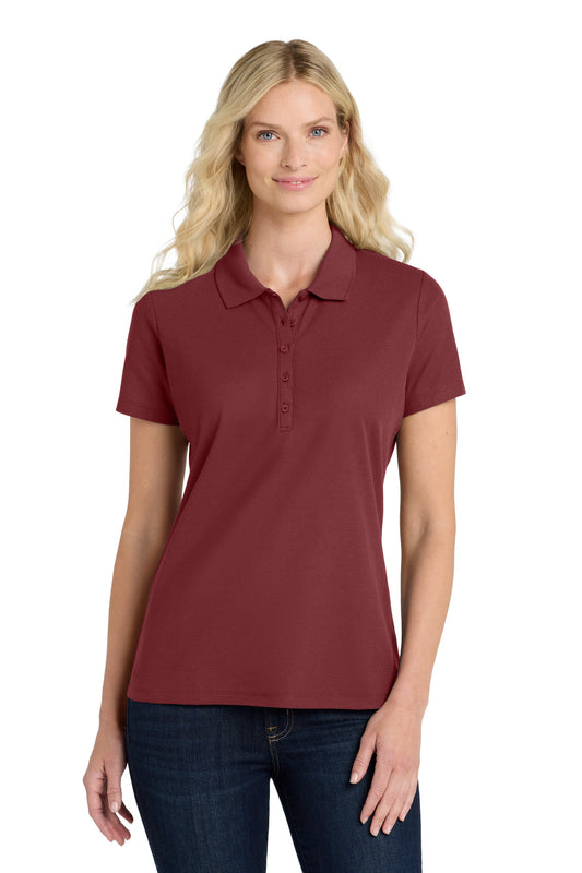 Front View of Burgundy Port Authority Women's SuperPro React Polo. LK810 - M